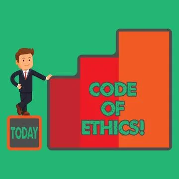 Text sign showing Code Of Ethics. Conceptual photo Moral Rules Ethical Integrity Stock Illustration