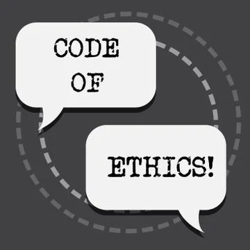 Text sign showing Code Of Ethics. Conceptual photo Moral Rules Ethical Integrity Stock-Illustration