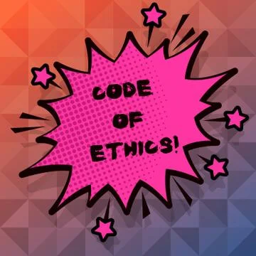 Text sign showing Code Of Ethics. Conceptual photo Moral Rules Ethical Integrity Stock-Illustration
