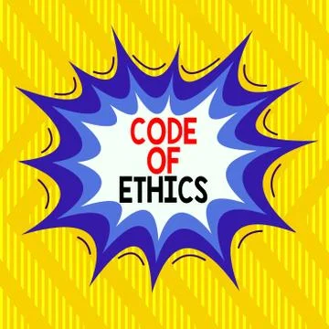 Text sign showing Code Of Ethics. Conceptual photo Moral Rules Ethical Integrity Stock Illustration