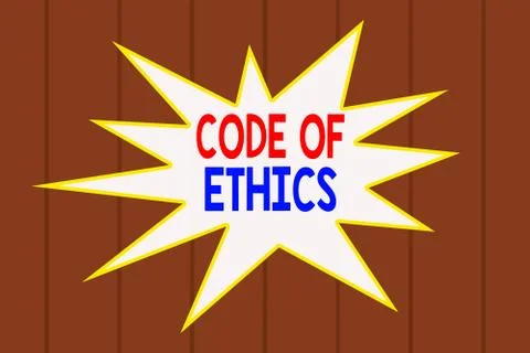 Text sign showing Code Of Ethics. Conceptual photo basic guide for professional Stock Illustration