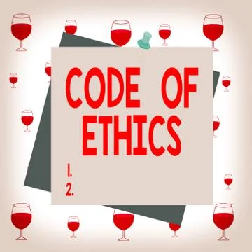 Text sign showing Code Of Ethics. Conceptual photo basic guide for professional Stock Illustration