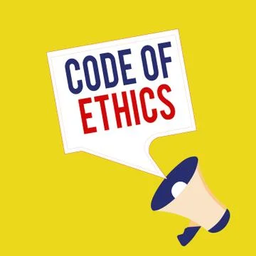 Text sign showing Code Of Ethics. Conceptual photo basic guide for professional イラスト素材