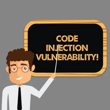 Text sign showing Code Injection Vulnerability. Conceptual photo introduction of Stock-Illustration