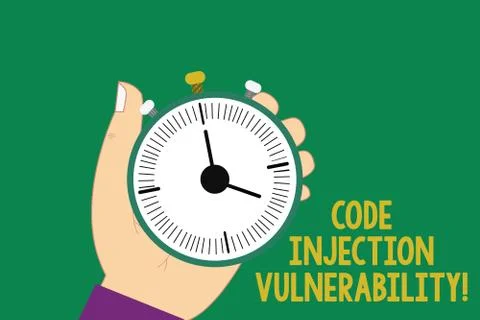 Text sign showing Code Injection Vulnerability. Conceptual photo introduction of Stock Illustration