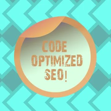 Text sign showing Code Optimized Seo. Conceptual photo process of affecting Illustrazione stock