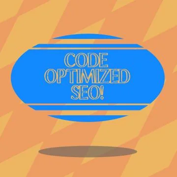 Text sign showing Code Optimized Seo. Conceptual photo process of affecting 스톡 일러스트