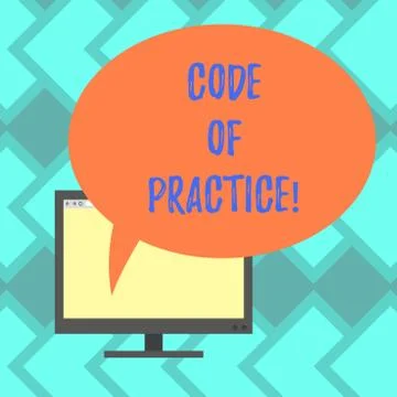 Text sign showing Code Of Practice. Conceptual photo written rules explains how Stock Illustration