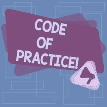 Text sign showing Code Of Practice. Conceptual photo written rules explains how Stock Illustration
