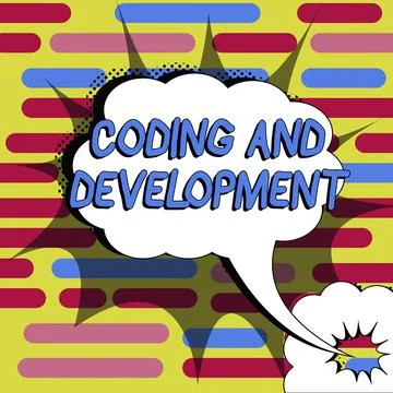 Text sign showing Coding And Development. Internet Concept Programming Building Stock Illustration