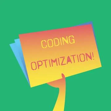 Text sign showing Coding Optimization. Conceptual photo method of code イラスト素材