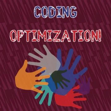 Text sign showing Coding Optimization. Conceptual photo method of code 스톡 일러스트