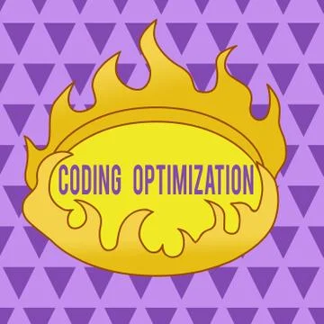 Text sign showing Coding Optimization. Conceptual photo method of code 스톡 일러스트