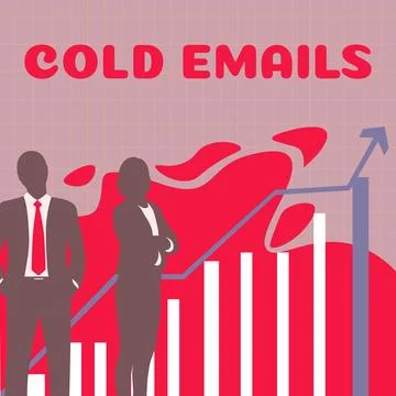 Text sign showing Cold Emails. Conceptual photo unsolicited email sent to a Stock Illustration
