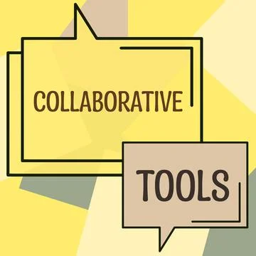 Text sign showing Collaborative Tools. Internet Concept Private Social Networ Stock Illustration