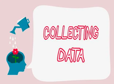 Text sign showing Collecting Data. Conceptual photo Gathering and measuring Illustrazione stock