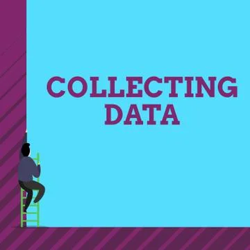Text sign showing Collecting Data. Conceptual photo Gathering and measuring Stock Illustration