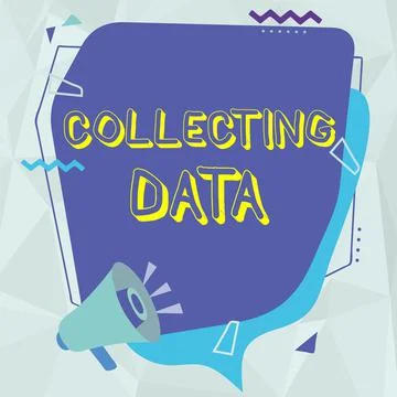 Text sign showing Collecting Data. Word for Gathering and measuring information Stock Illustration