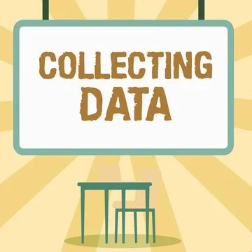 Text sign showing Collecting Data. Business concept Gathering and measuring Illustrazione stock