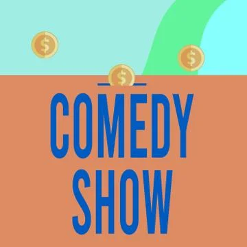 Text sign showing Comedy Show. Conceptual photo Funny program Humorous Amusing Ilustración de archivo