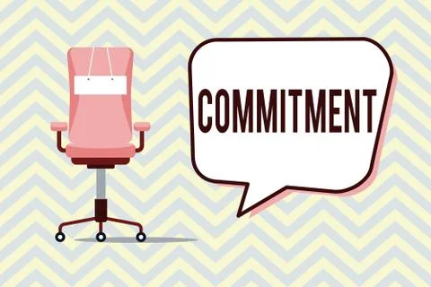Text sign showing Commitment. Conceptual photo Quality of being dedicated to 스톡 일러스트