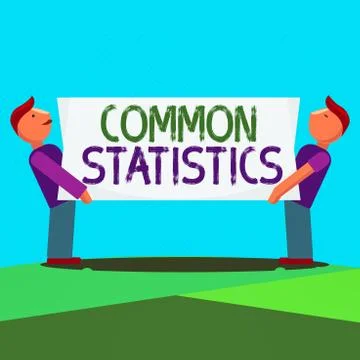 Text sign showing Common Statistics. Conceptual photo deals with collection Stock Illustration
