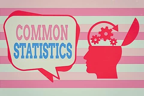 Text sign showing Common Statistics. Conceptual photo deals with collection Stock Illustration