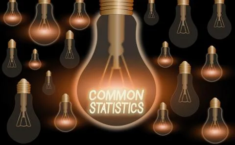Text sign showing Common Statistics. Conceptual photo deals with collection Stock Illustration