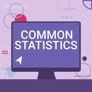 Text sign showing Common Statistics. Conceptual photo deals with collection Stock Illustration