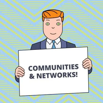 Text sign showing Communities And Networks. Conceptual photo Collaboration of Illustrazione stock