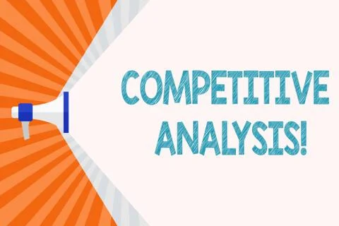 Text sign showing Competitive Analysis. Conceptual photo Strategic technique Illustrazione stock