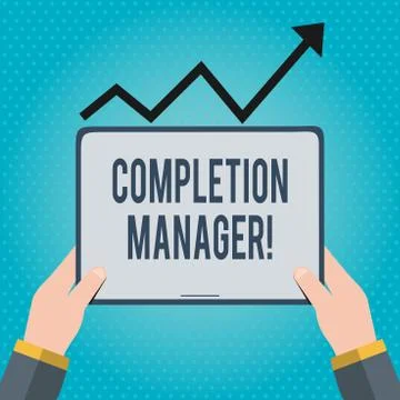 Text sign showing Completion Manager. Conceptual photo oversees all aspects of Stock Illustration