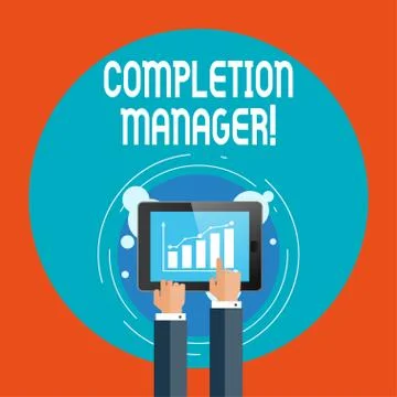 Text sign showing Completion Manager. Conceptual photo oversees all aspects of Stock Illustration
