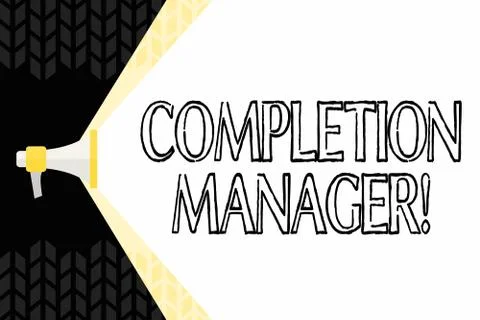 Text sign showing Completion Manager. Conceptual photo oversees all aspects of Stock Illustration
