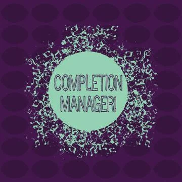 Text sign showing Completion Manager. Conceptual photo oversees all aspects of Stock Illustration
