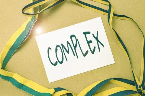 Text sign showing Complex. Concept meaning the significant ideas that are Foto stock
