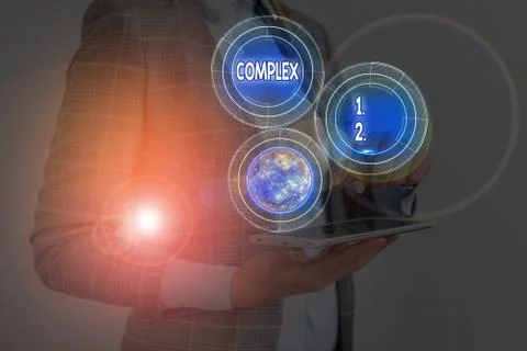 Text sign showing Complex. Conceptual photo the significant ideas that are Foto stock