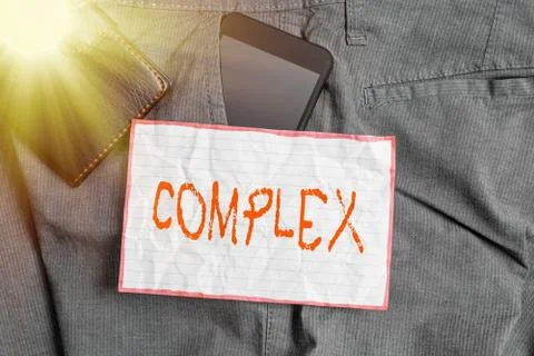 Text sign showing Complex. Conceptual photo the significant ideas that are Foto stock