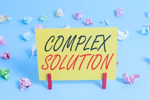 Text sign showing Complex Solution. Conceptual photo significant ideas that are Foto stock