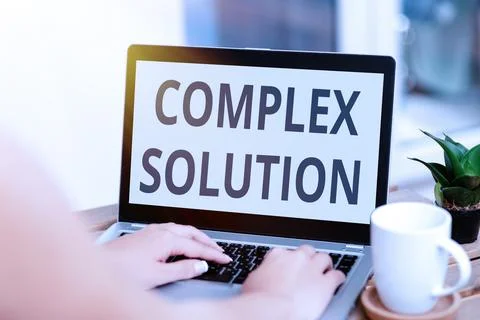 Text sign showing Complex Solution. Business concept significant ideas that are Foto stock