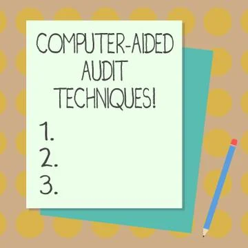 Text sign showing Computer Aided Audit Techniques. Conceptual photo Using Stock Illustration