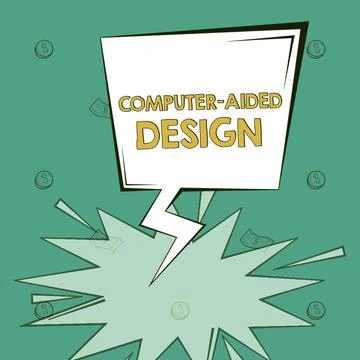 Text sign showing Computer Aided Design. Business overview CAD industrial Stock Illustration