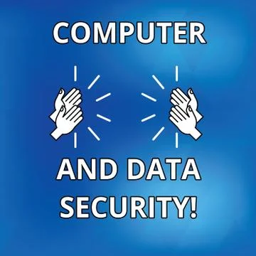 Text sign showing Computer And Data Security. Conceptual photo Online software Stock Illustration