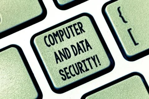 Text sign showing Computer And Data Security. Conceptual photo Online software Foto stock