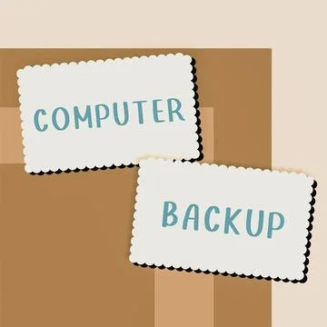 Text sign showing Computer Backup. Concept meaning the act of copying of files Stock Illustration