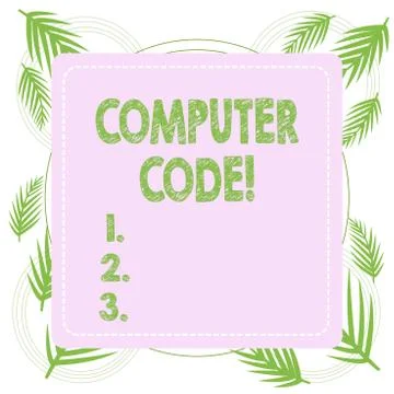 Text sign showing Computer Code. Conceptual photo Set of instructions forming a 스톡 일러스트