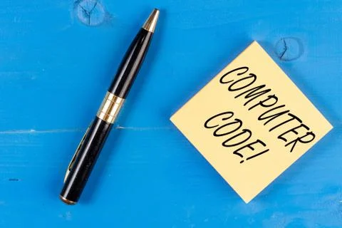 Text sign showing Computer Code. Conceptual photo Set of instructions forming a Foto stock