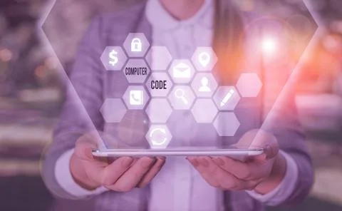 Text sign showing Computer Code. Conceptual photo Set of instructions forming a 库存照片