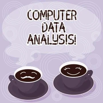 Text sign showing Computer Data Analysis. Conceptual photo using computer to Illustrazione stock