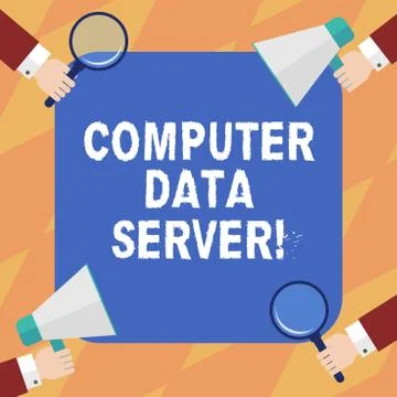 Text sign showing Computer Data Server. Conceptual photo Computer platform that Stock Illustration